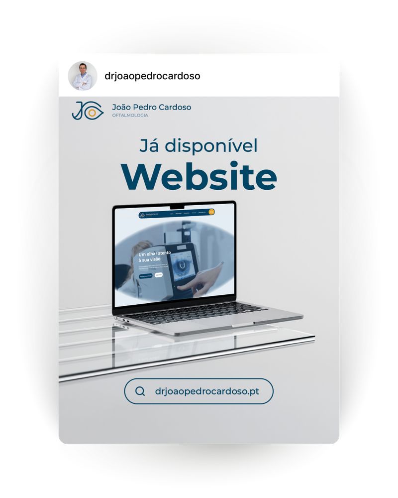 Post Instagram: Apresentação do novo website do Dr. João Pedro Cardoso