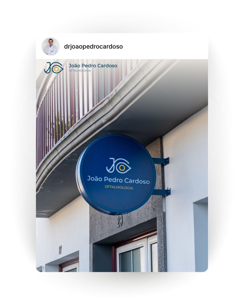 Post Instagram: Sinalética e fachada do consultório
