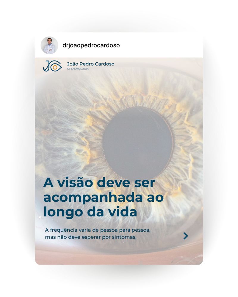 Post Instagram: A visão deve ser acompanhada ao longo da vida