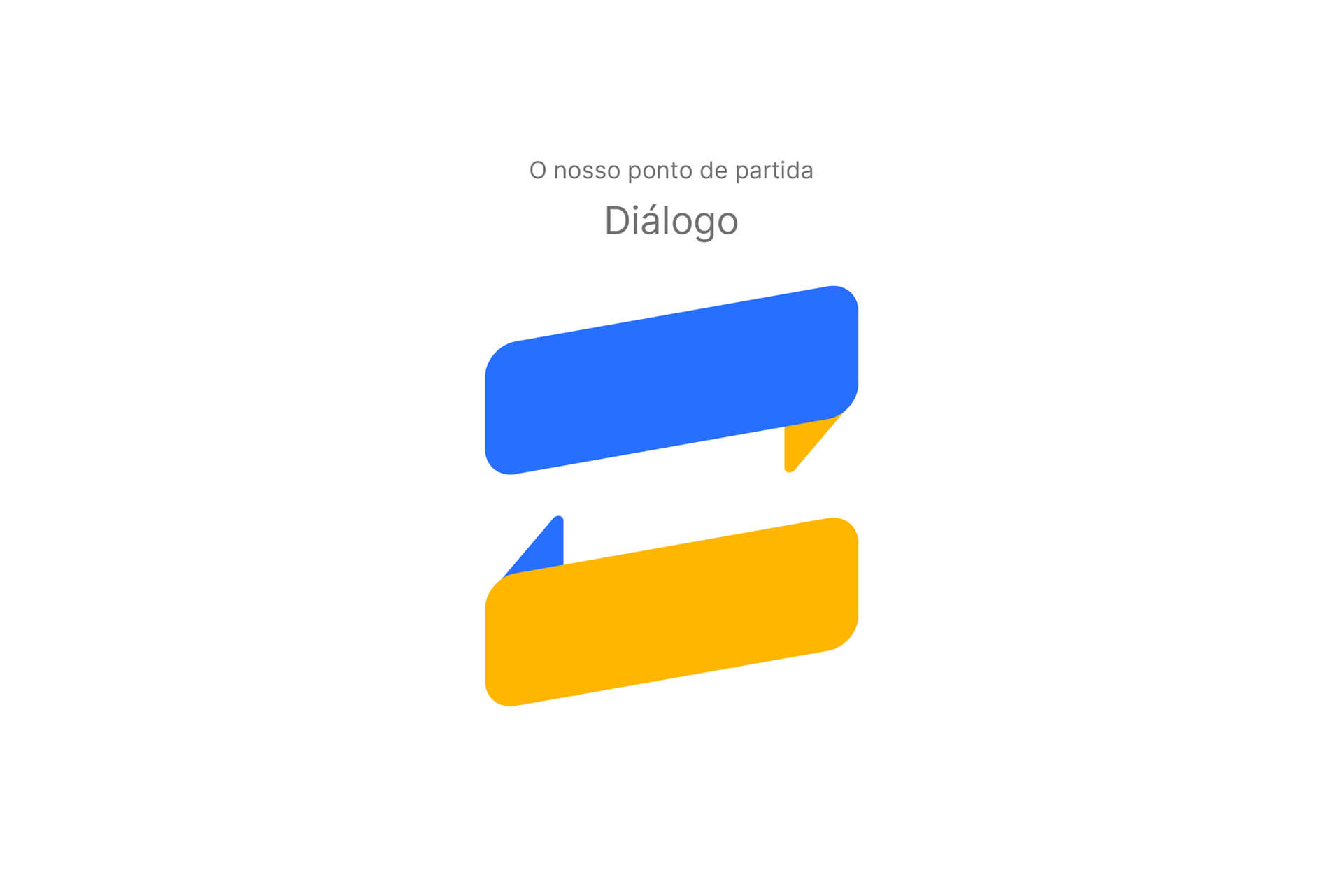 Conceito de diálogo representado através de balões de fala - identidade USISM